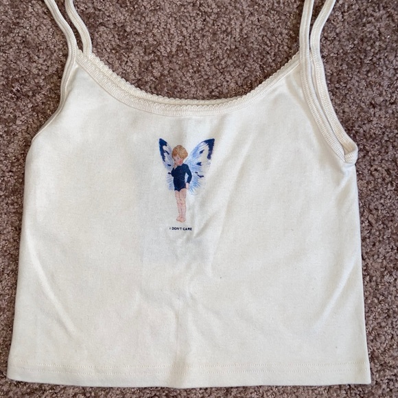 ‼️SOLD‼️BRANDY MELVILLE cream angel crop top - Picture 2 of 4